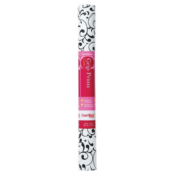 Con-Tact Brand Con-Tact Grip Prints 4 ft. L X 18 in. W Virtu Black Non-Adhesive Shelf Liner 04F-C7HR6-06 - main